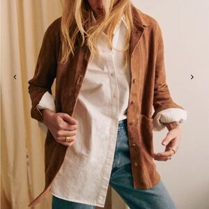 Sezane Will Jacket Camel Suede